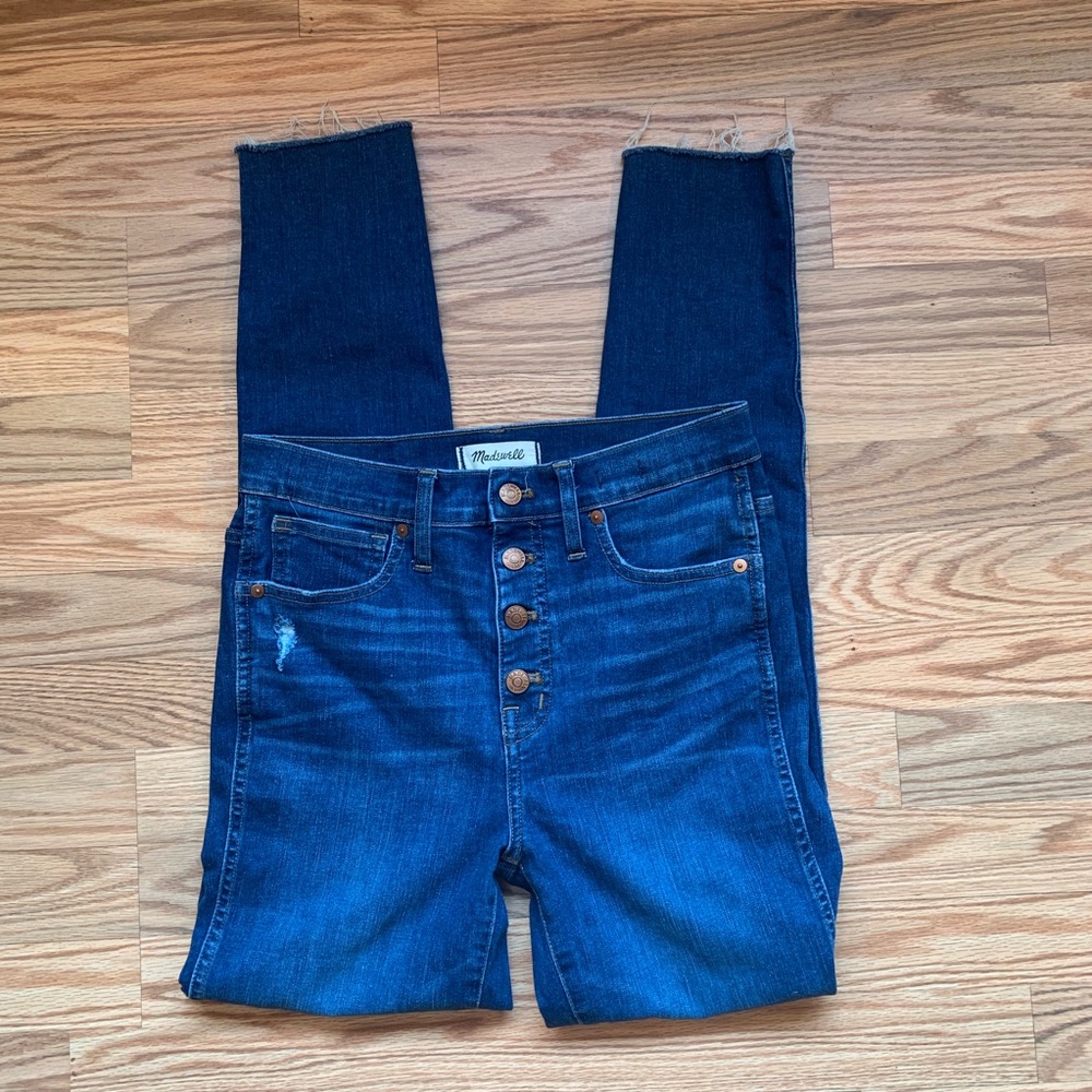 Madewell 10”high-rise skinny crop button fly jeans